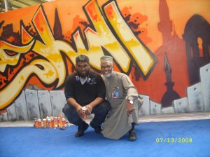 Ali (left) is a local graffiti artist